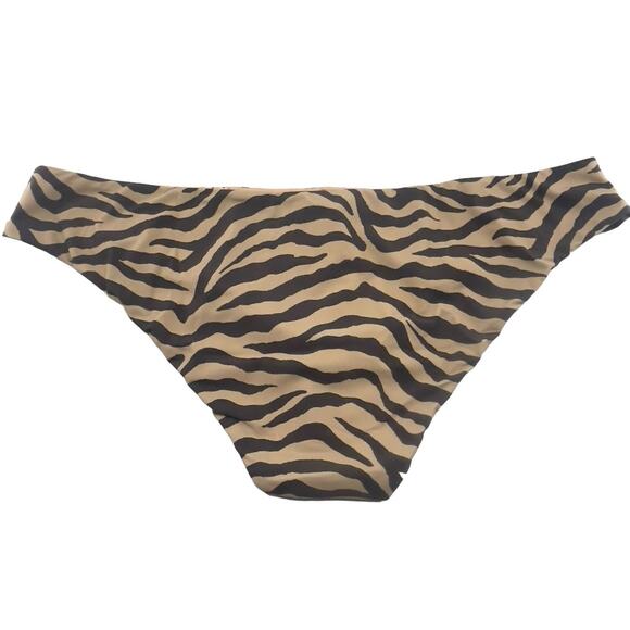 J Crew Curved Waist Bikini Bottom Zebra Stripe Cheeky Swim Plus Sz 3X BK547‎ New - Picture 3 of 6